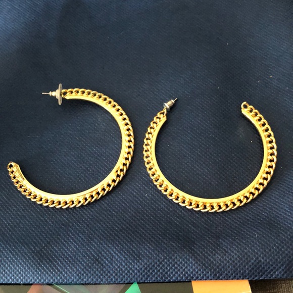Jewelry Large Gold Chain Hoop Poshmark